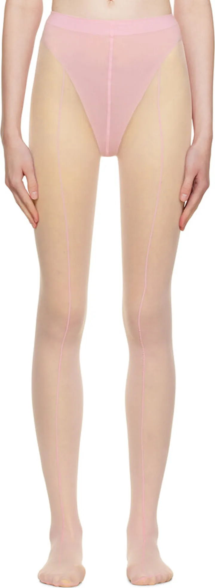 Wolford Pink Mugler Edition Sheer Tights