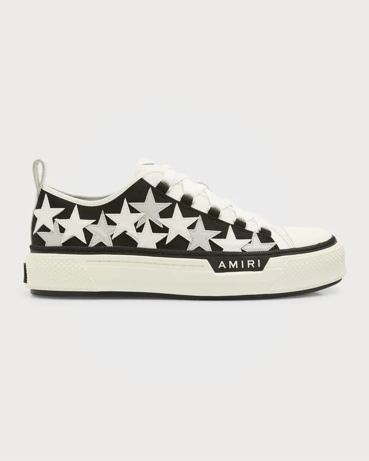 Men's Stars Court Canvas Appliqué Low-Top Sneakers