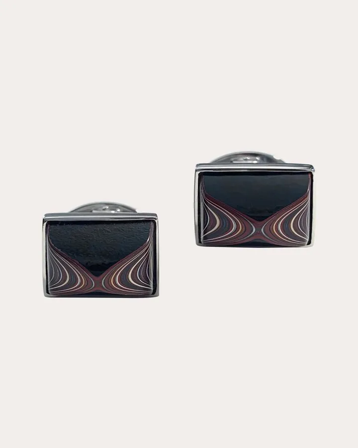 Corvette Fordite Sterling Silver Cufflinks