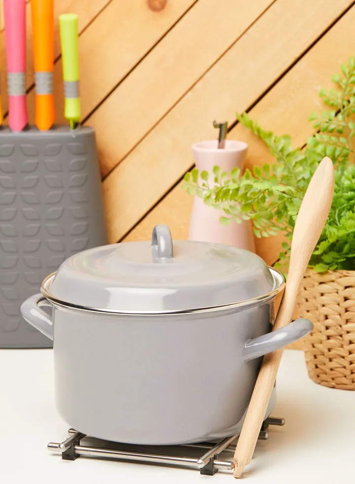 Grey Enamel Porter Casserole Dish With Lid 20Cm