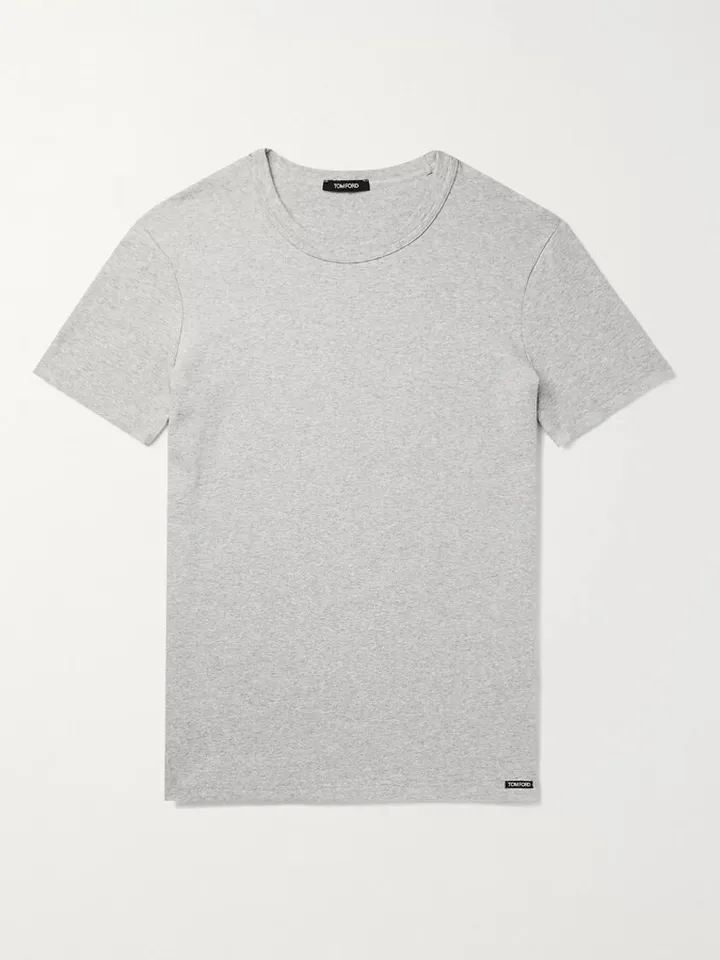 Slim-Fit Mélange Stretch-Cotton Jersey T-Shirt