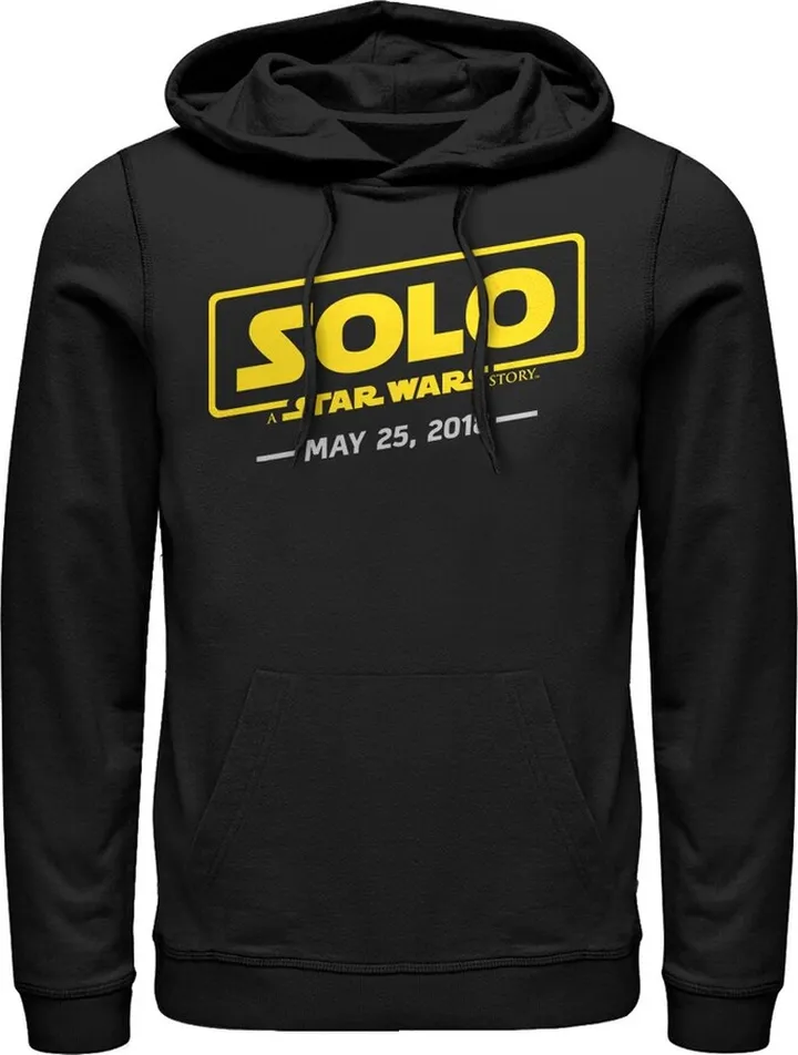 Men's Solo: A Star Wars Story Logo Scrawl Pull Over Hoodie - Black - 2X Large