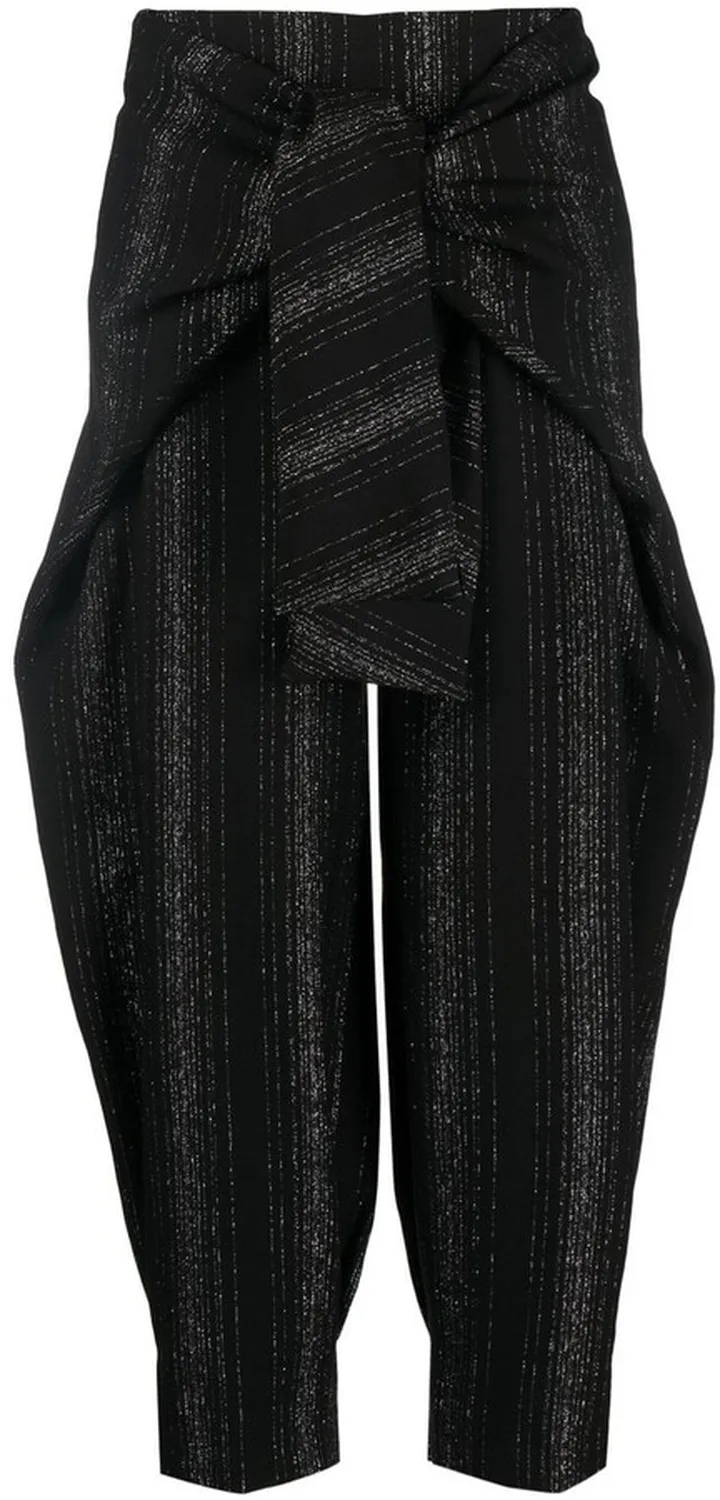 Lurex-Detail Balloon-Leg Trousers