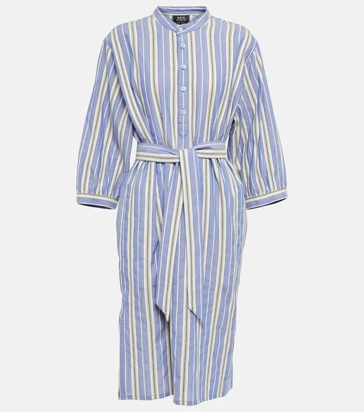 Striped cotton shirt dress