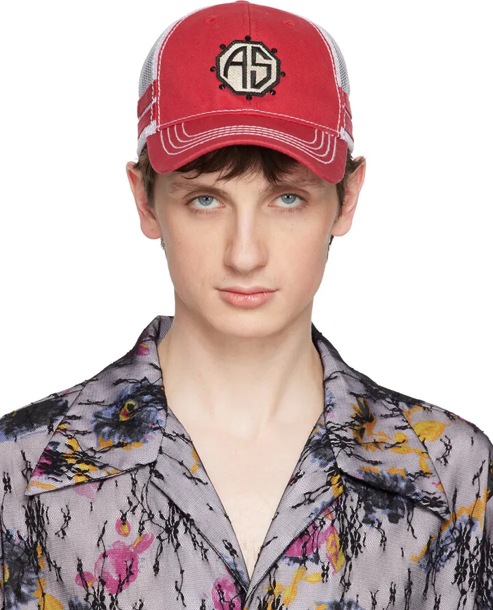 Anna Sui SSENSE Exclusive Red & White Trucker Cap