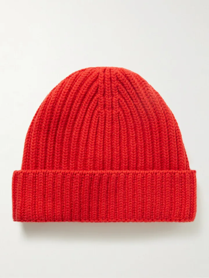 Ribbed Cashmere Beanie