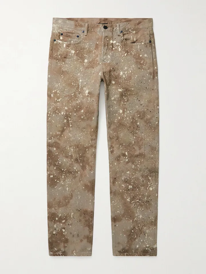 The Daze Straight-Leg Paint-Splattered Jeans