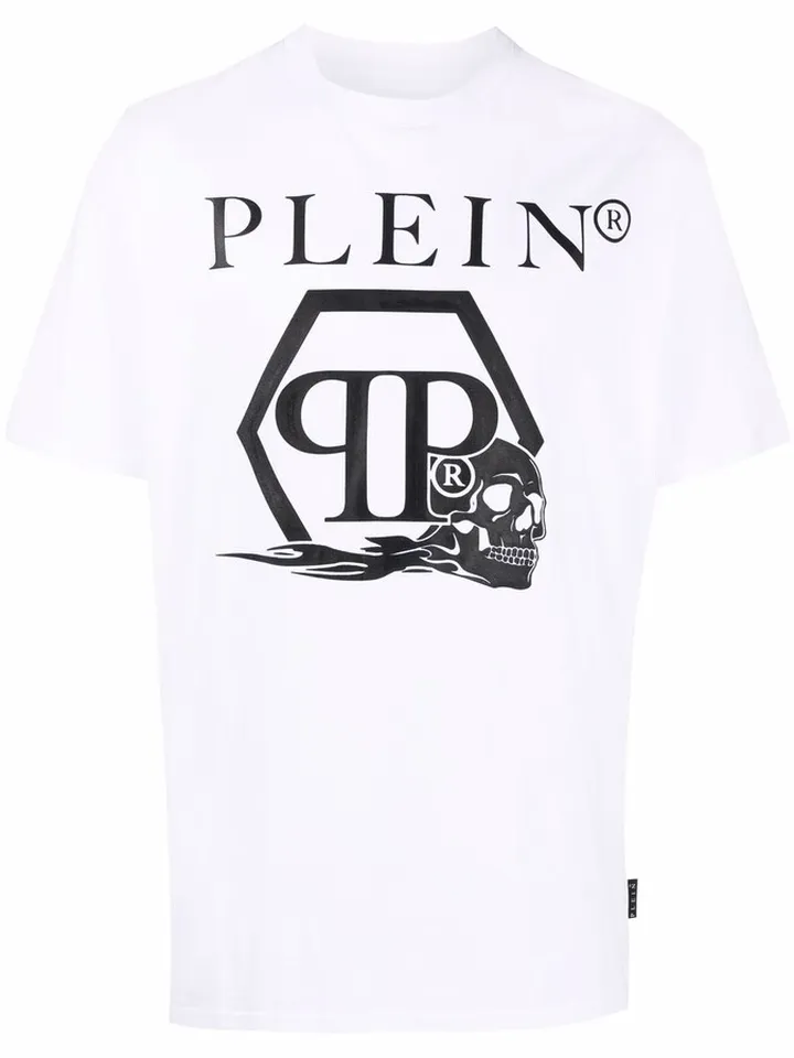 skull and logo-print T-shirt