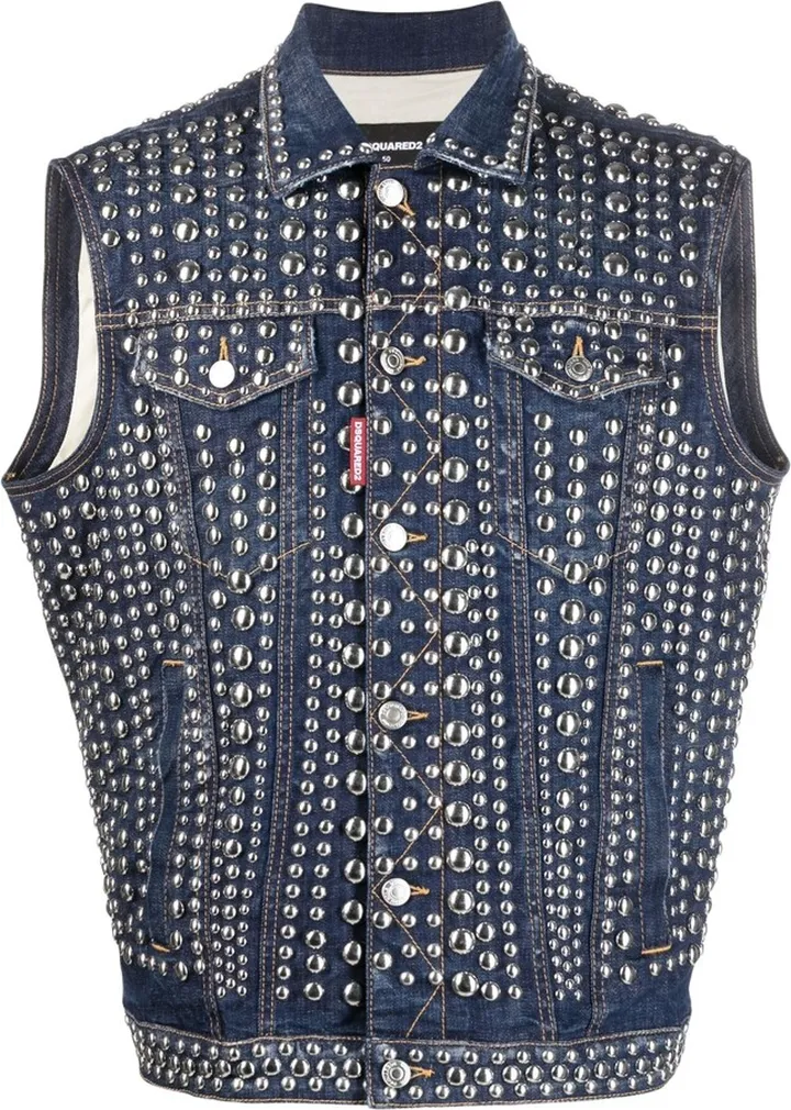 Studded Denim Vest
