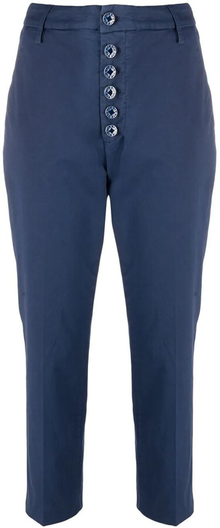 Mid-Rise Cropped Chino Trousers