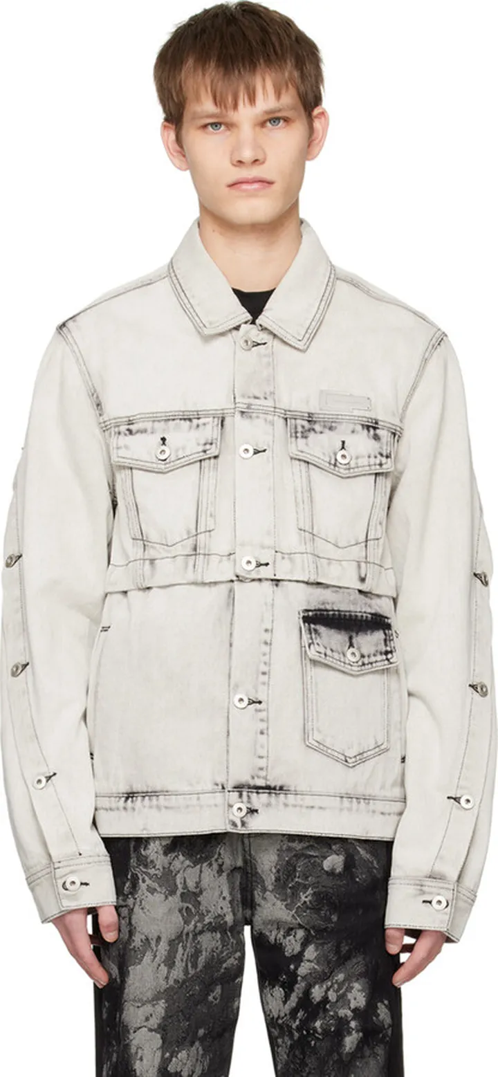 Feng Chen Wang Gray 2 in 1 Denim Jacket