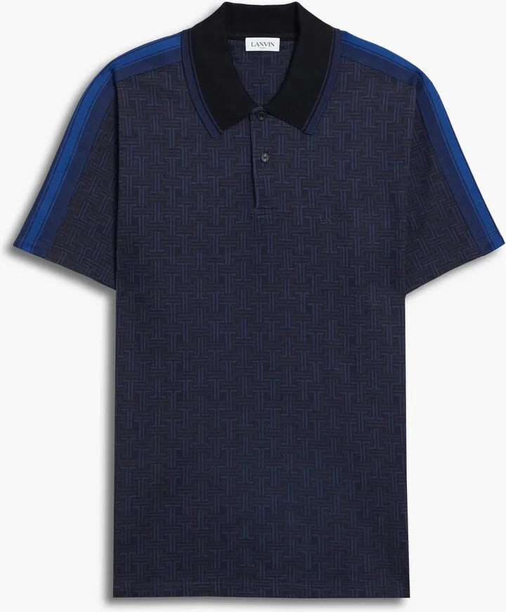 Embroidered monogrammed cotton-piqué polo shirt