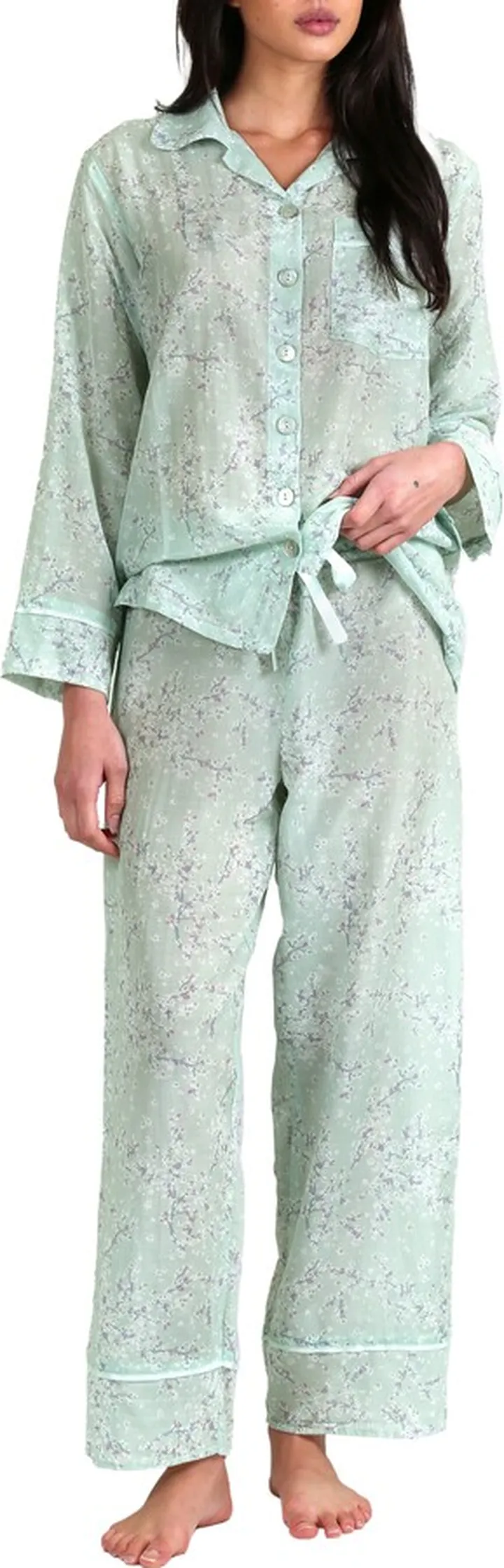 Cheri Blossom Cotton & Silk Pajamas