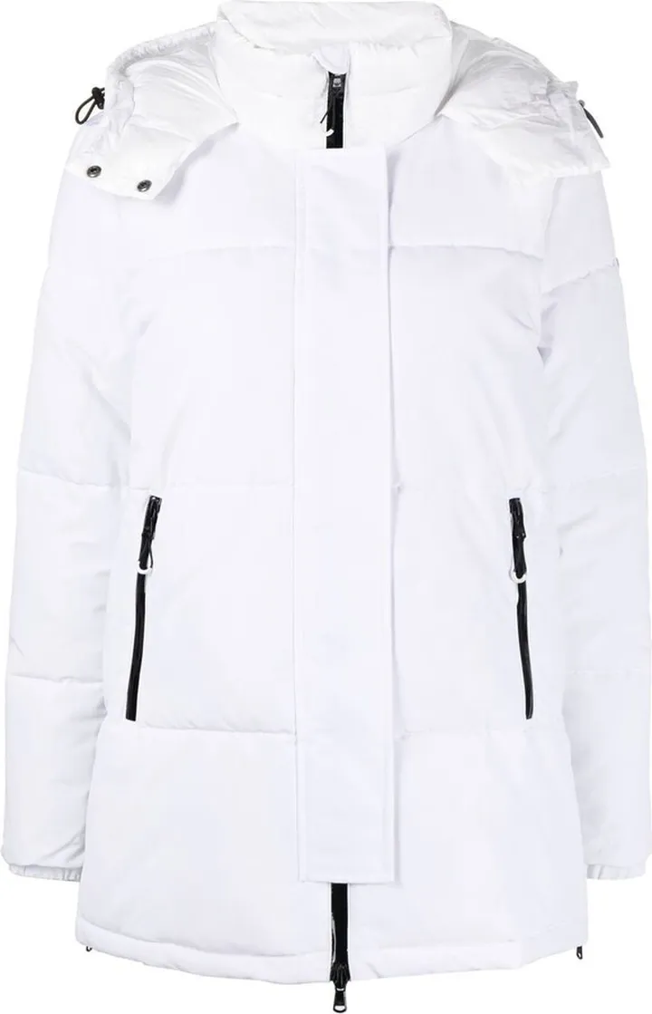 Contrast-Trim Hooded Padded Jacket