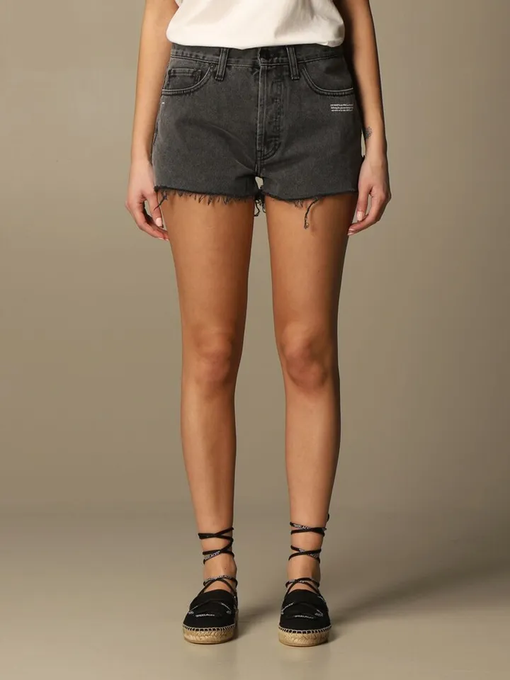 Off White denim shorts with logo