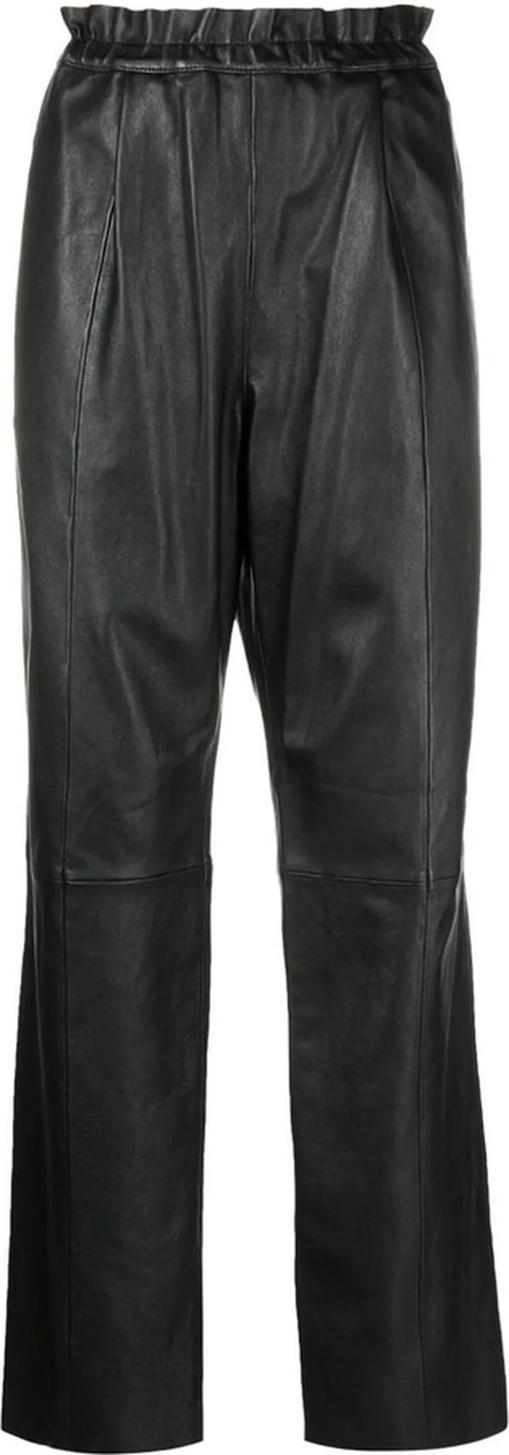Straight-Leg Leather Trousers