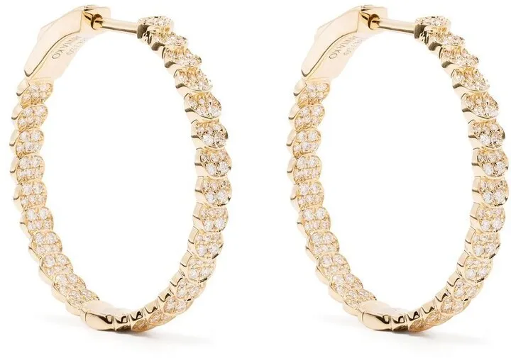 18kt yellow gold Luna diamond hoop earrings