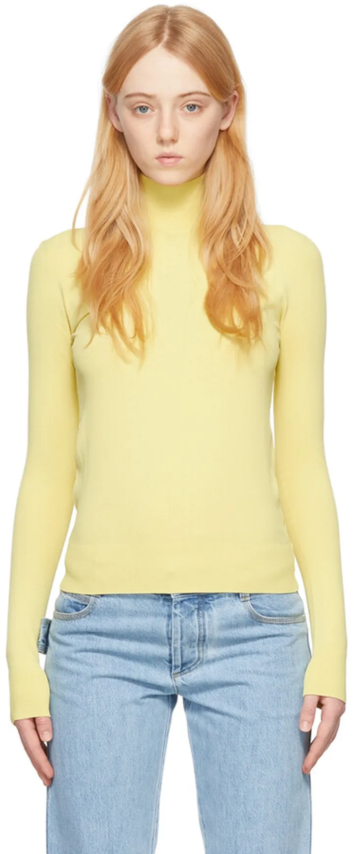 Bottega Veneta Yellow Viscose Turtleneck