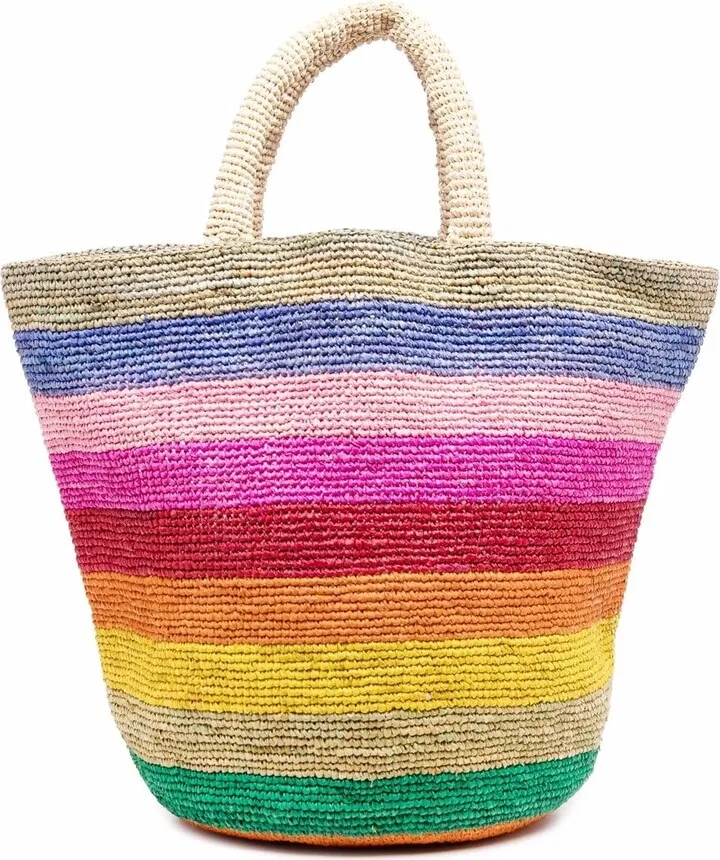 large Summer striped tote bag