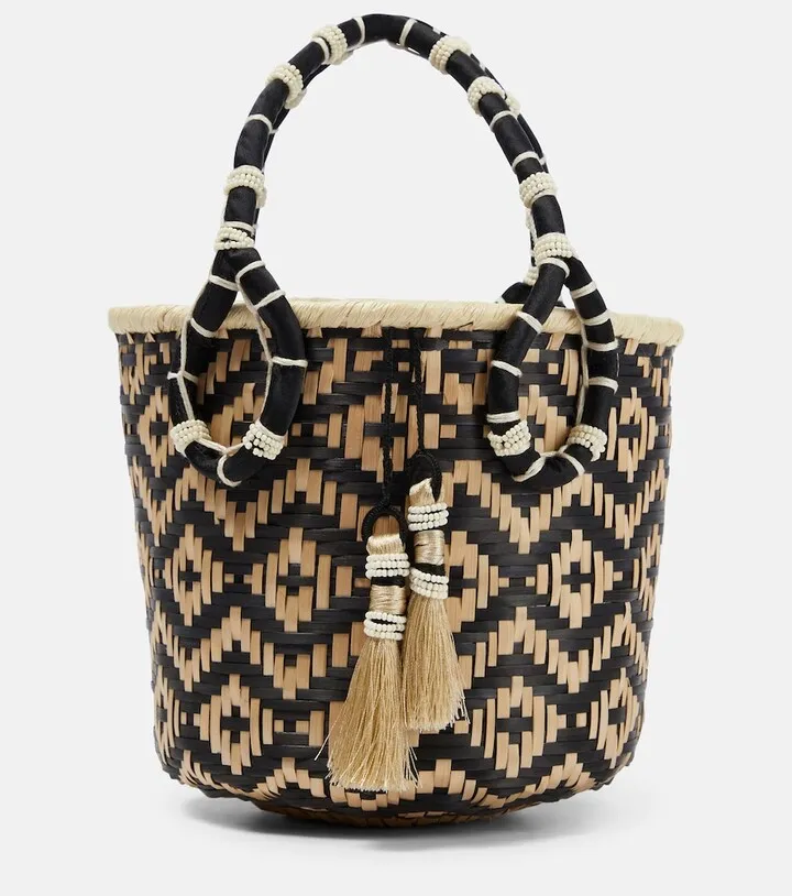 Mini woven tote bag