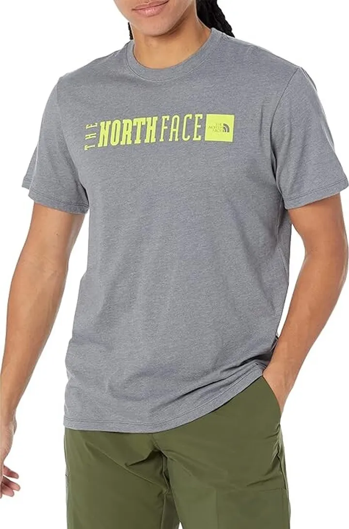 The North Face Short Sleeve Brand Proud Tee (TNF Medium Grey Heather) Men's Clothing