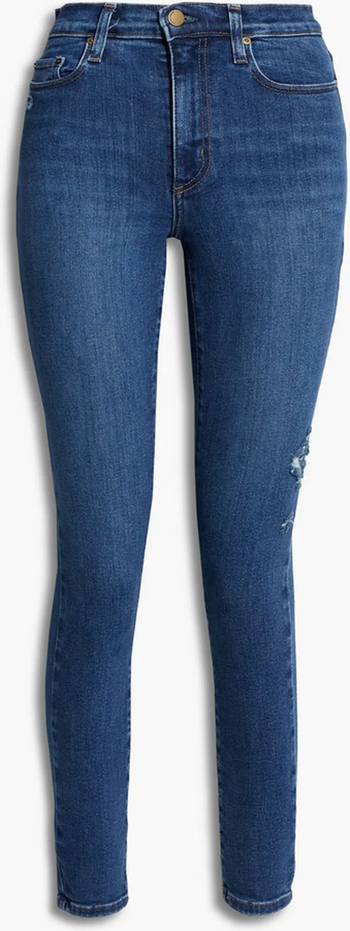 Cult distressed high-rise skinny jeans