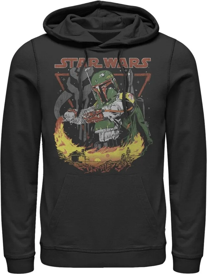 Men's Star Wars Boba Fett Tatooine Pull Over Hoodie - Black - X Large