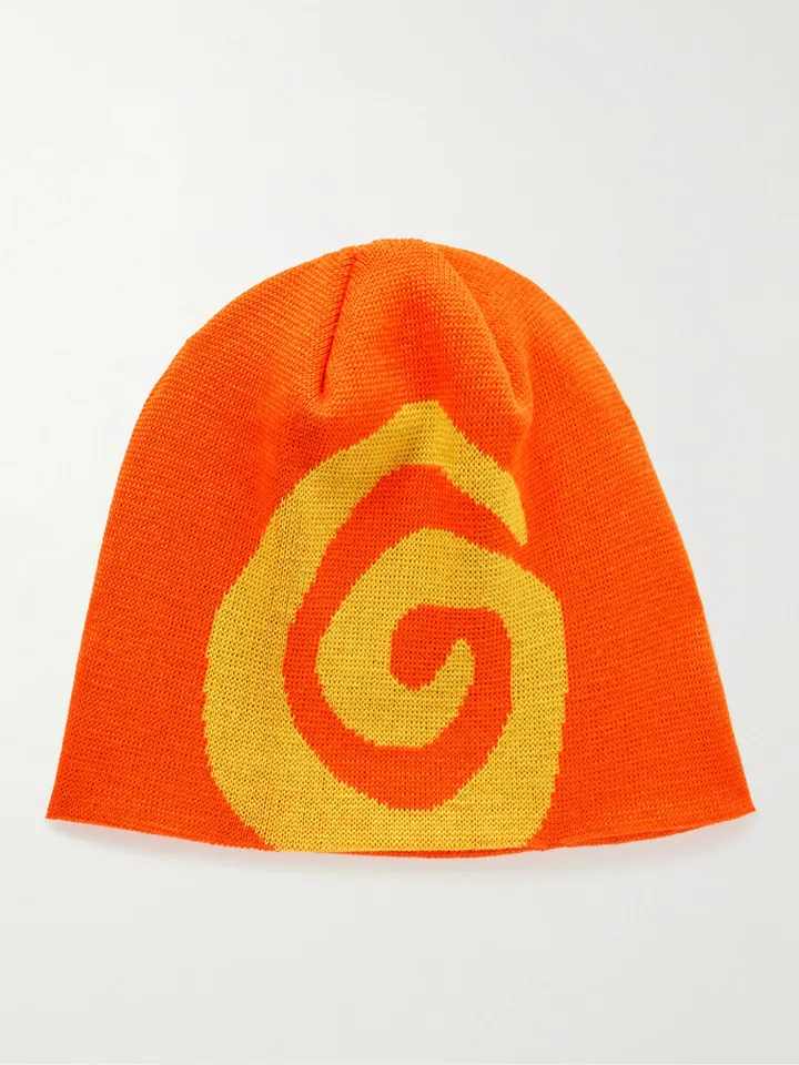 Swirl Intarsia Merino Wool-Blend Beanie