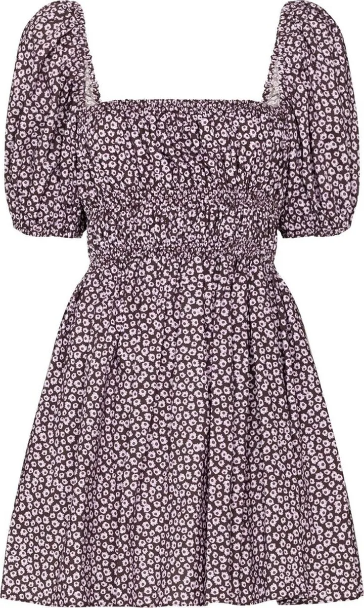 Floral-Print Shirred Minidress