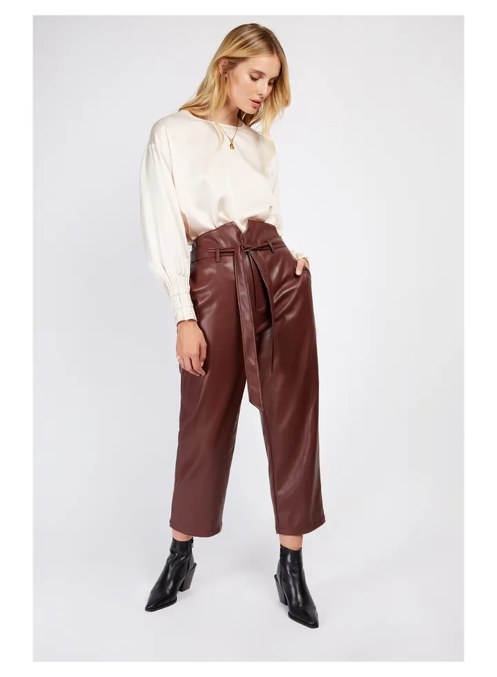 Little Mistress Red Pu Trousers