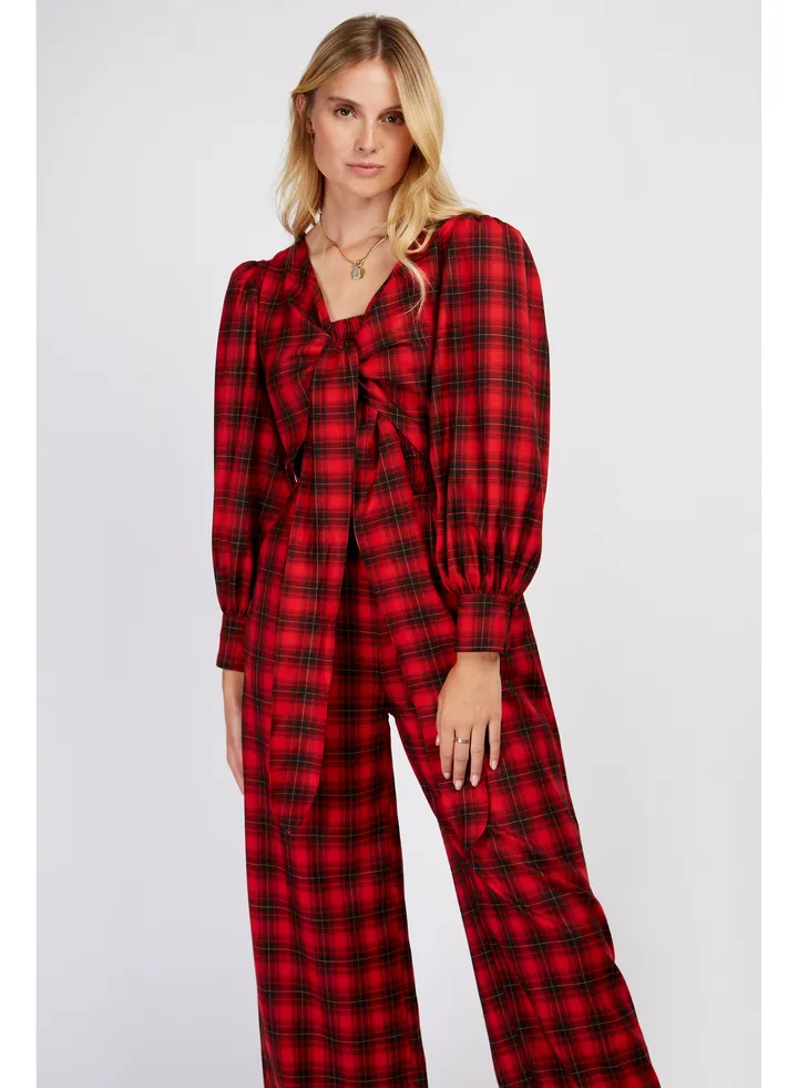 Little Mistress Red Check Tie Jsuit