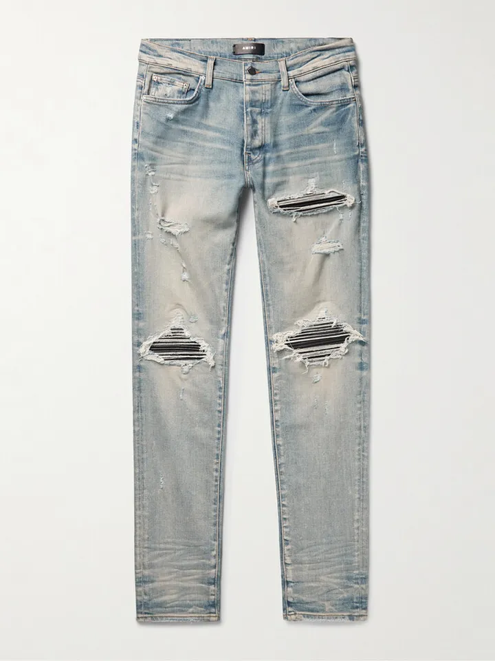 MX1 Skinny-Fit Panelled Distressed Jeans
