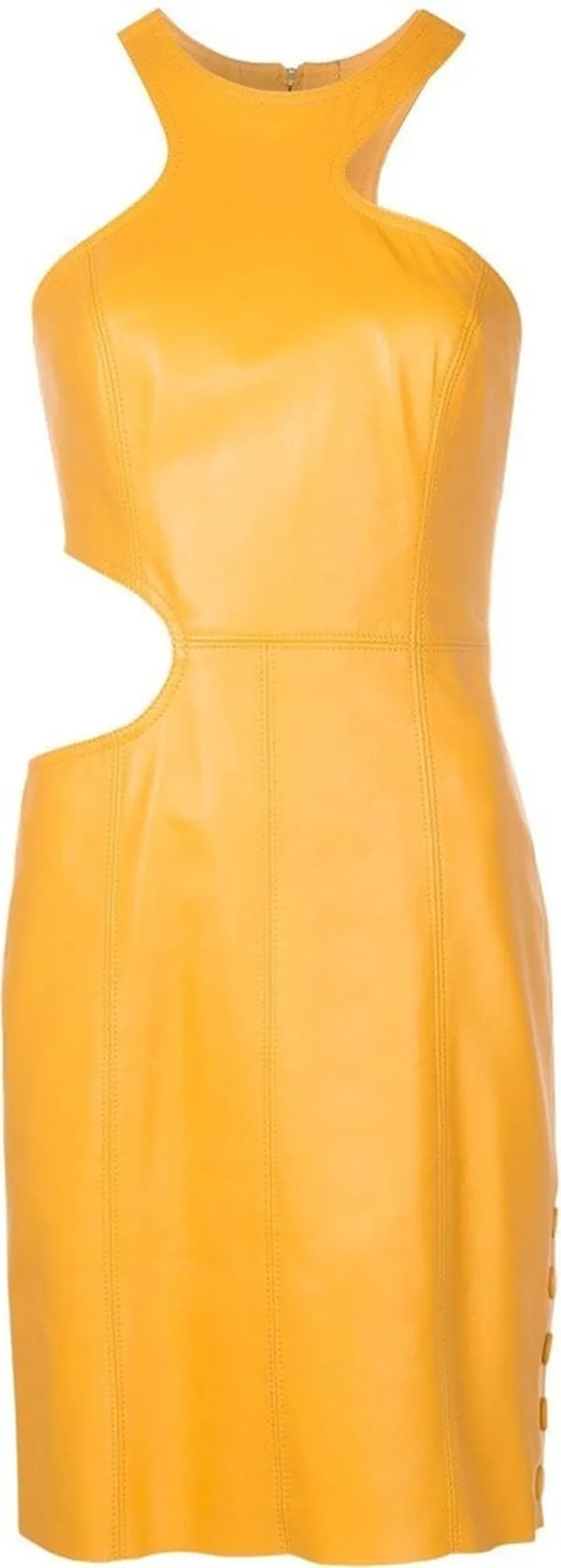 Ariel cut-out detail leather dress