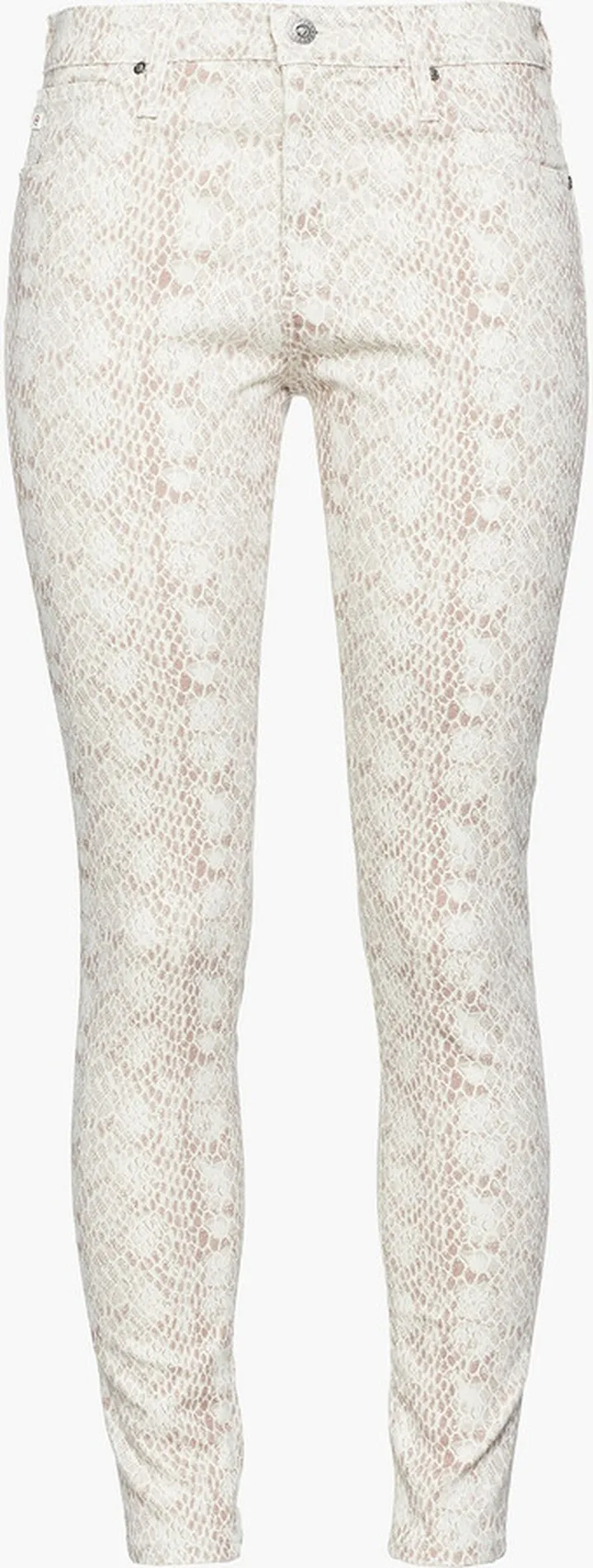Snake-print mid-rise skinny pants