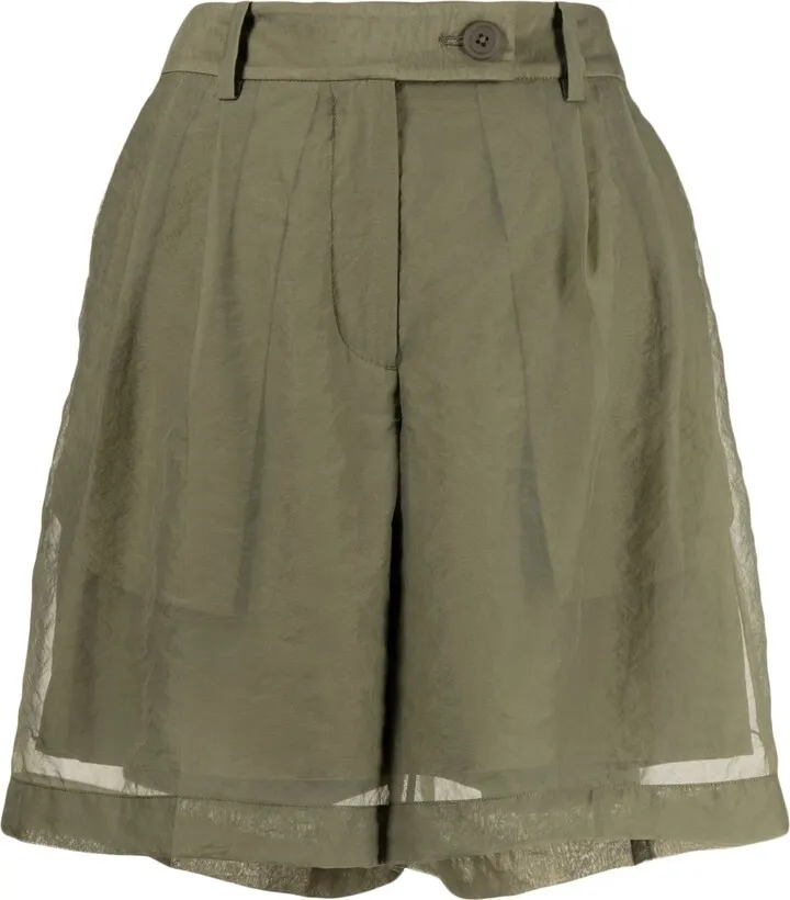 Pleated Sheer Shorts