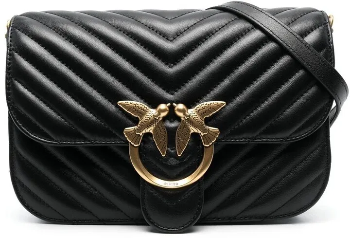 Love chevron quilted shoulder bag