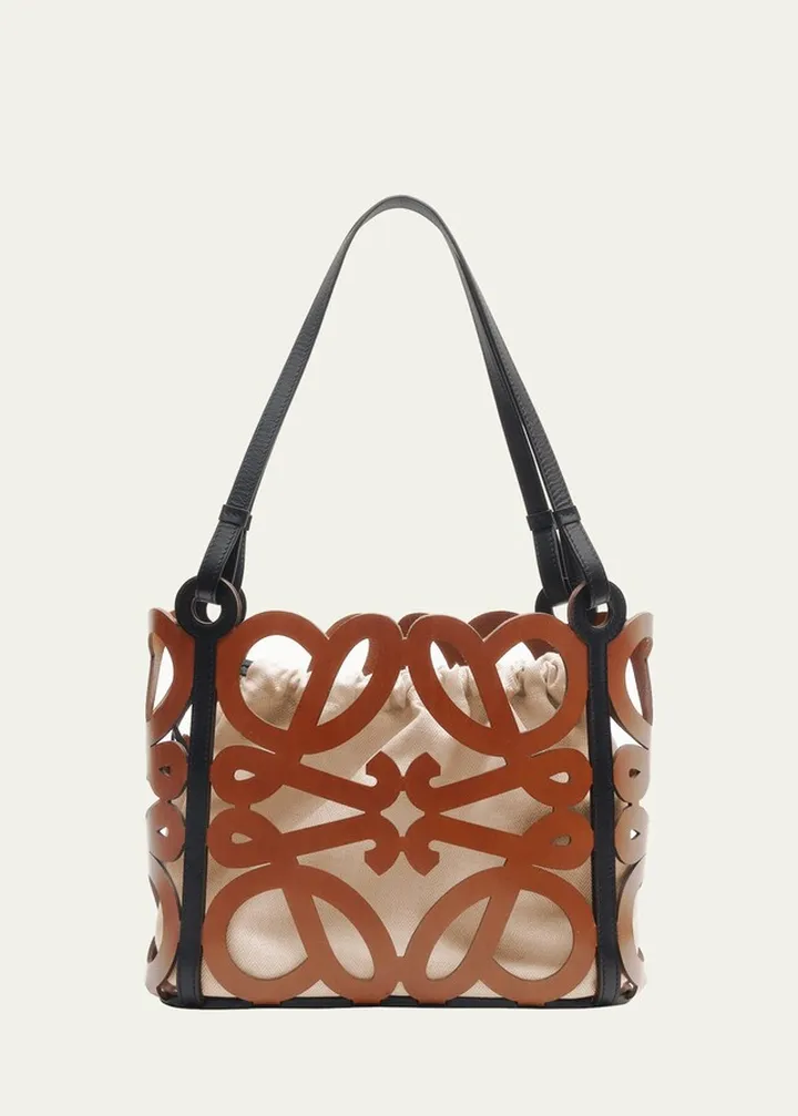 Anagram Cutout Calfskin Small Tote Bag