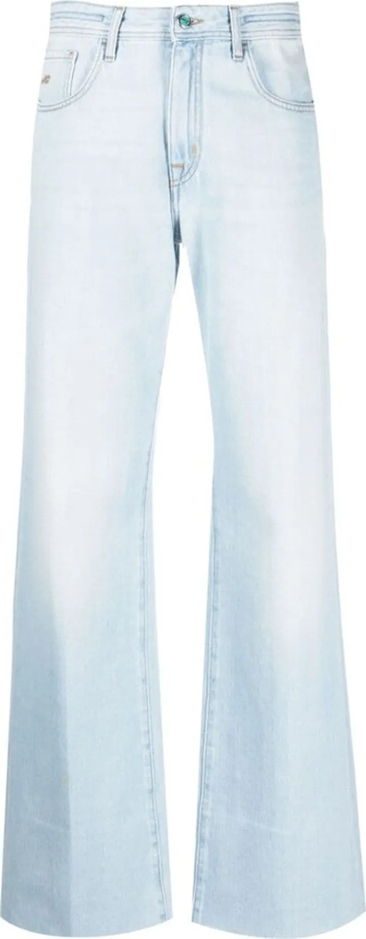 Light-Wash Wide-Leg Jeans