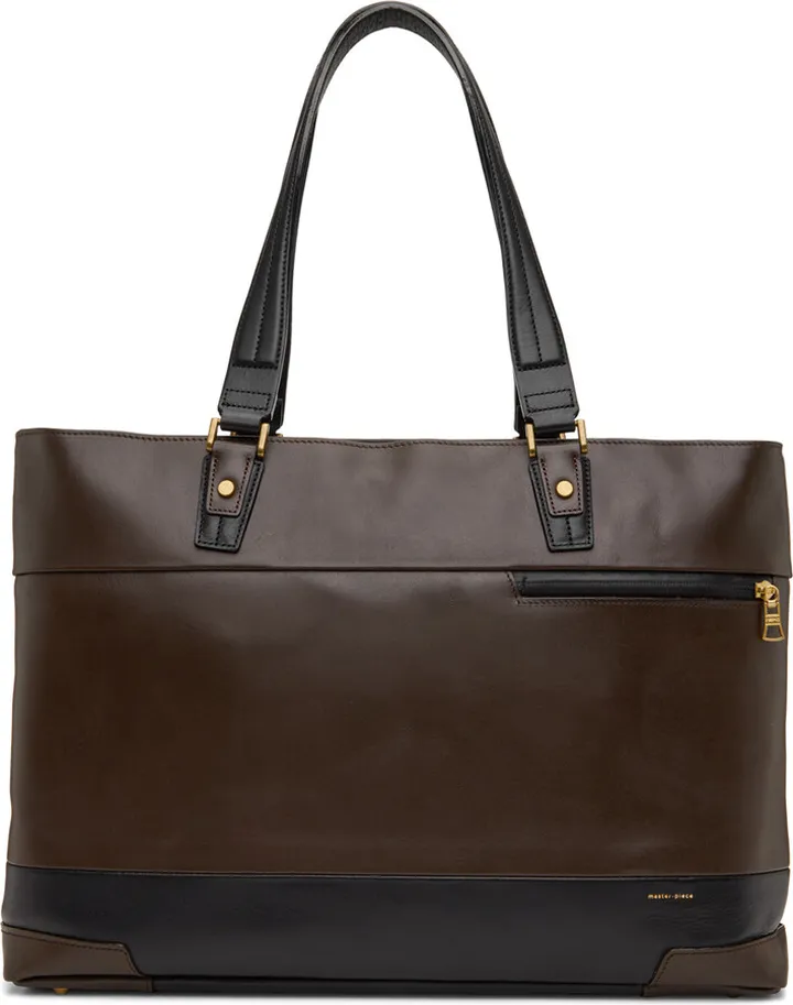 master-piece Brown Gloss Briefcase