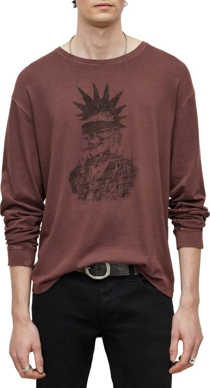 Punk Skull Relaxed Long Sleeve Graphic Tee