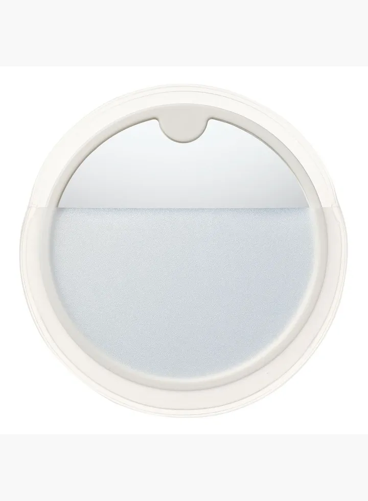 Styrene Compact Round Mirror, 60 mm, White
