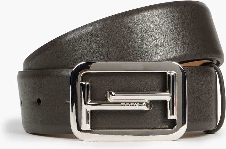 Double T leather belt