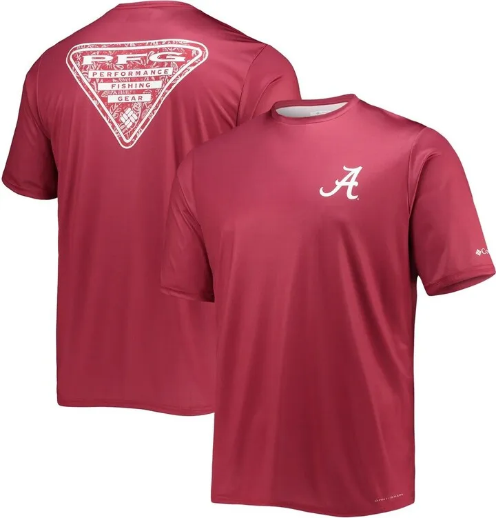 Men's Columbia Crimson Alabama Crimson Tide Terminal Tackle Omni-Shade T-shirt