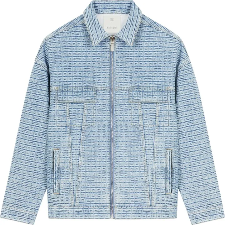 Oversized Fit 4g Rivet Zip Denim Jacket