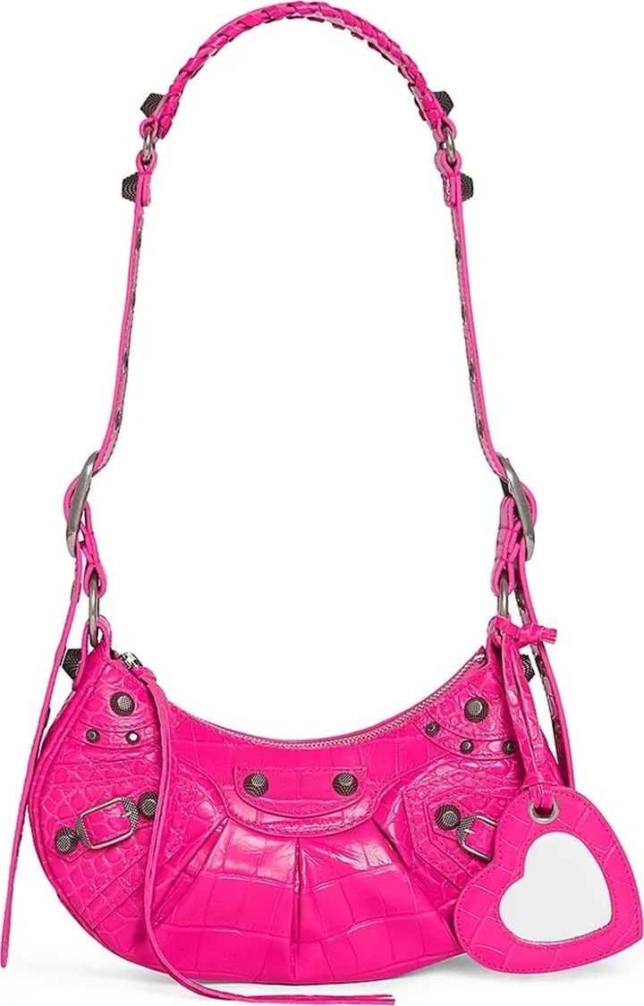 Le Cagole XS Shoulder Bag Crocodile Embossed