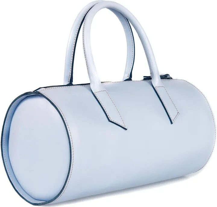Alexandra de Curtis - Gio Leather Midi Duffle Bag - Sky Blue