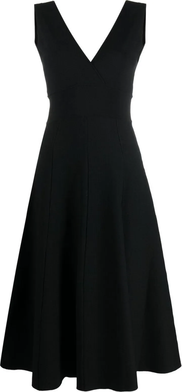 V-neck midi dress