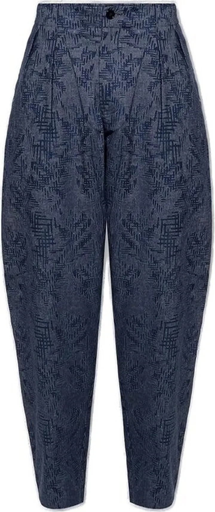 Emporio Armani Graphic-Printed Pleated Wide-Leg Trousers