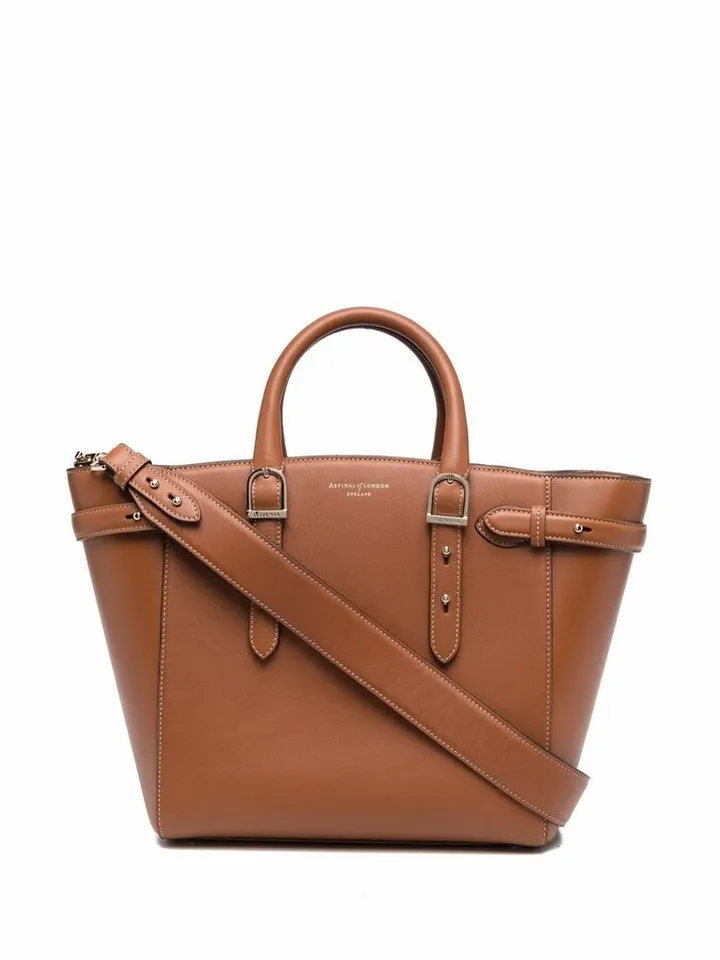 Marylebone contrast-stitching tote