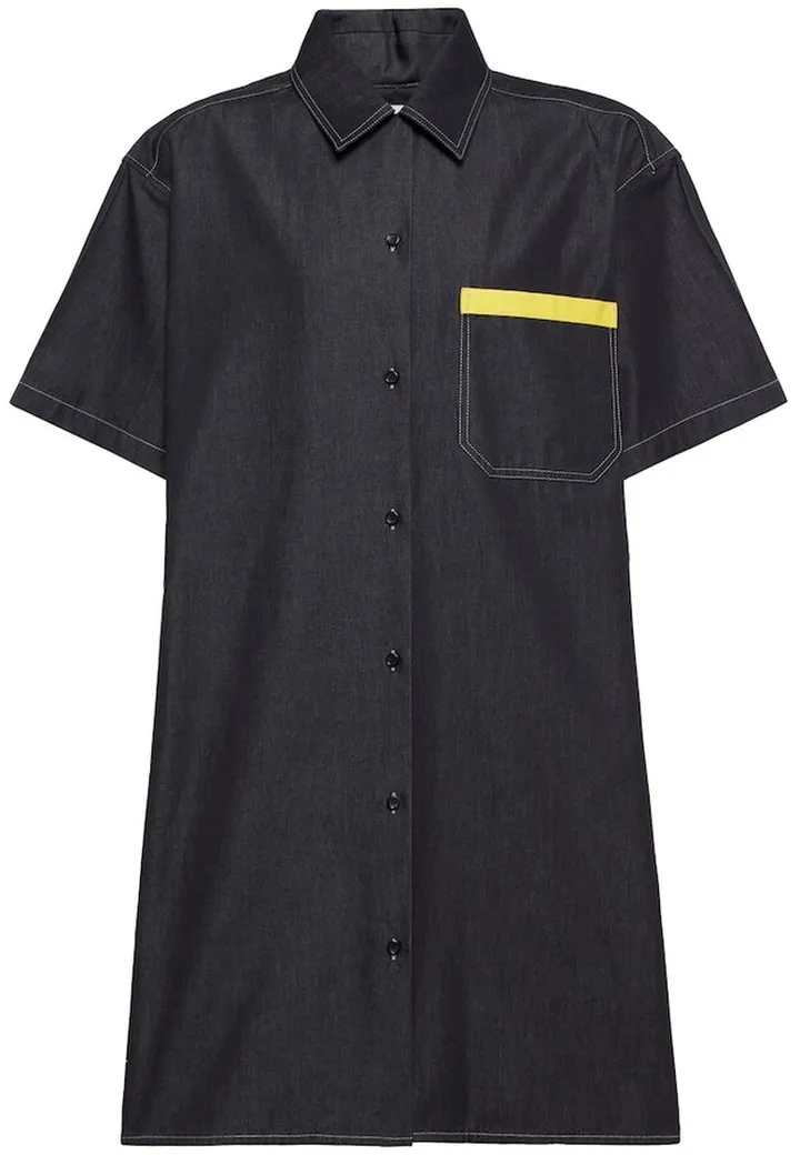 Agreste denim-effect polo dress